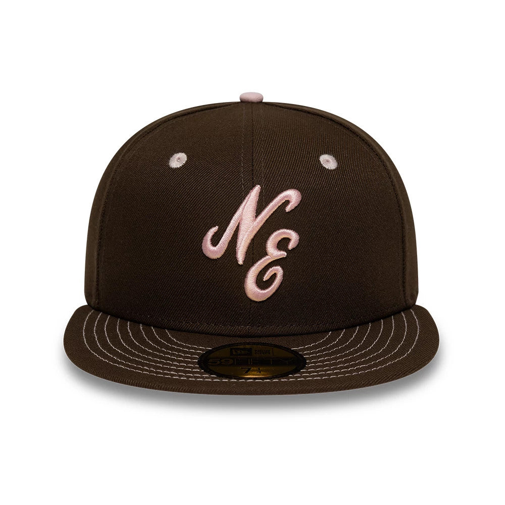 Pictured is this New Era With Love 59FIFTY Fitted cap in dark brown. 3