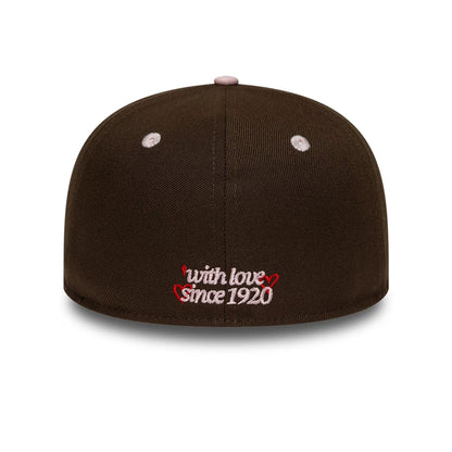 Pictured is this New Era With Love 59FIFTY Fitted cap in dark brown. 2