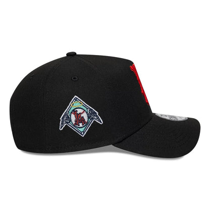 Pictured is this MLB Heart LA Angels 9FORTY A-Frame Adjustable cap in black. 5