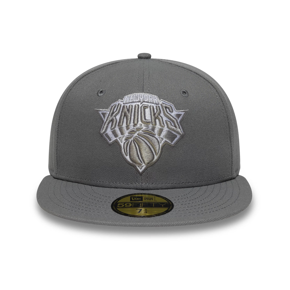 Pictured is this NBA New York Knicks 59FIFTY Fitted cap in dark grey. 2