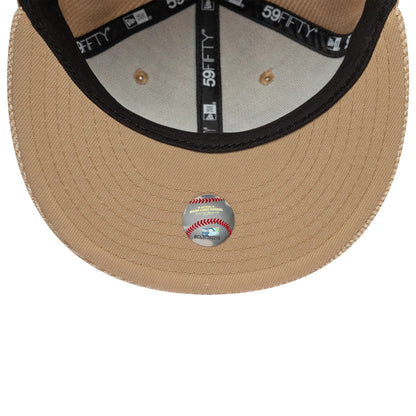 Pictured is this  MLB Heather Tan San Diego Padres 59FIFTY Fitted cap in tan. 7