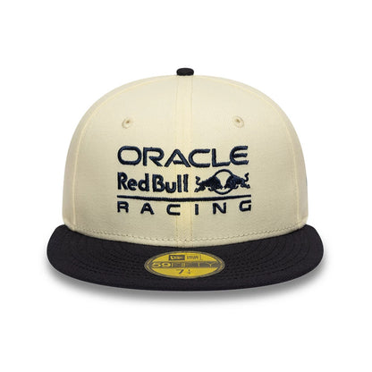 Pictured is this Red Bull Racing 59FIFTY Fitted cap in Cream & Black. 2