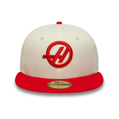 Pictured is this TGR Haas F1 59FIFTY Fitted cap in cream. 2