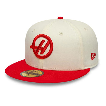 Pictured is this TGR Haas F1 59FIFTY Fitted cap in cream. 1