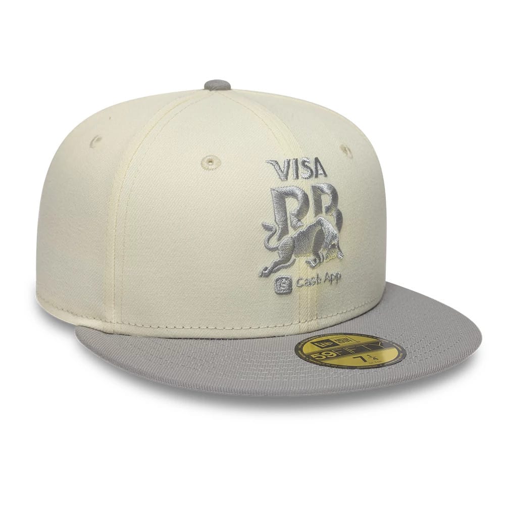 Pictured is this Visa Cash App Racing Bulls 59FIFTY Fitted cap in cream. 3