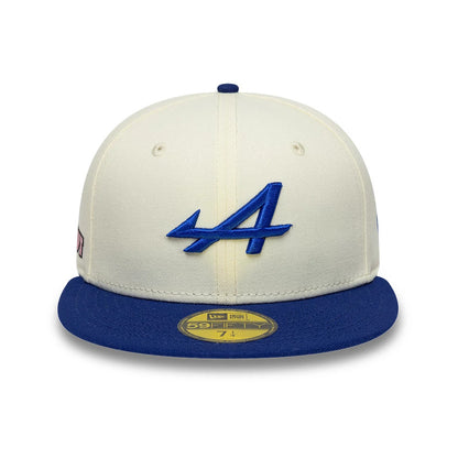 Pictured is this Alpine Racing 59FIFTY Fitted cap in cream. 2