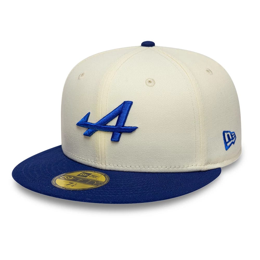 Pictured is this Alpine Racing 59FIFTY Fitted cap in cream. 3