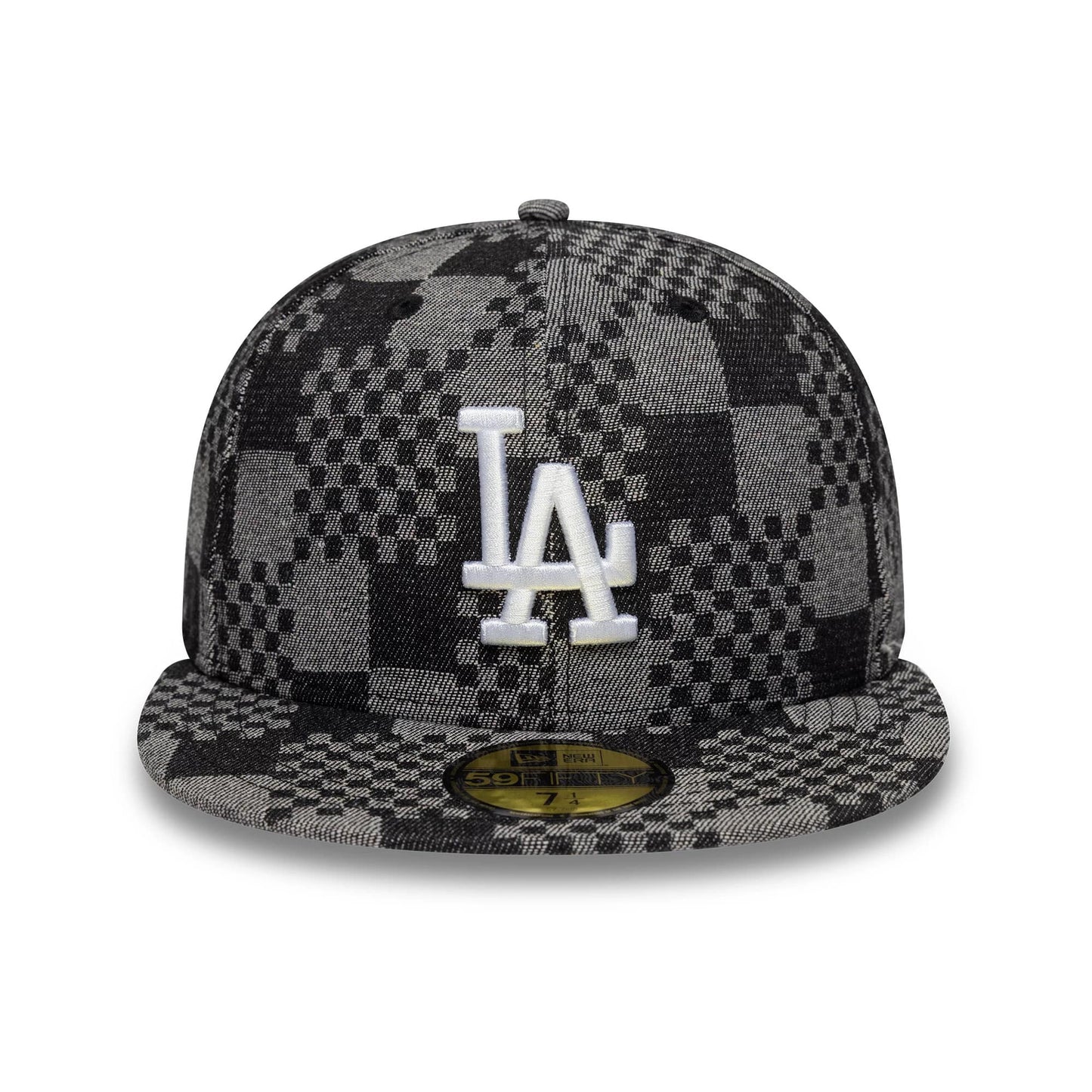Pictured is this MLB Denim LA Dodgers 59FIFTY Fitted cap in black. 3