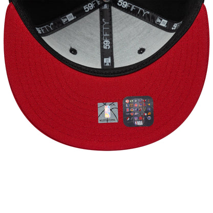 Pictured is this NBA Global Games 2026 London Miami Heat 59FIFTY Fitted cap in black and dark red. 7