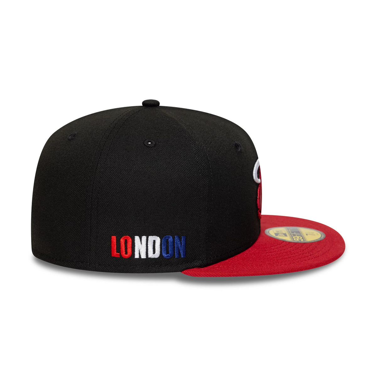 Pictured is this NBA Global Games 2026 London Miami Heat 59FIFTY Fitted cap in black and dark red. 4