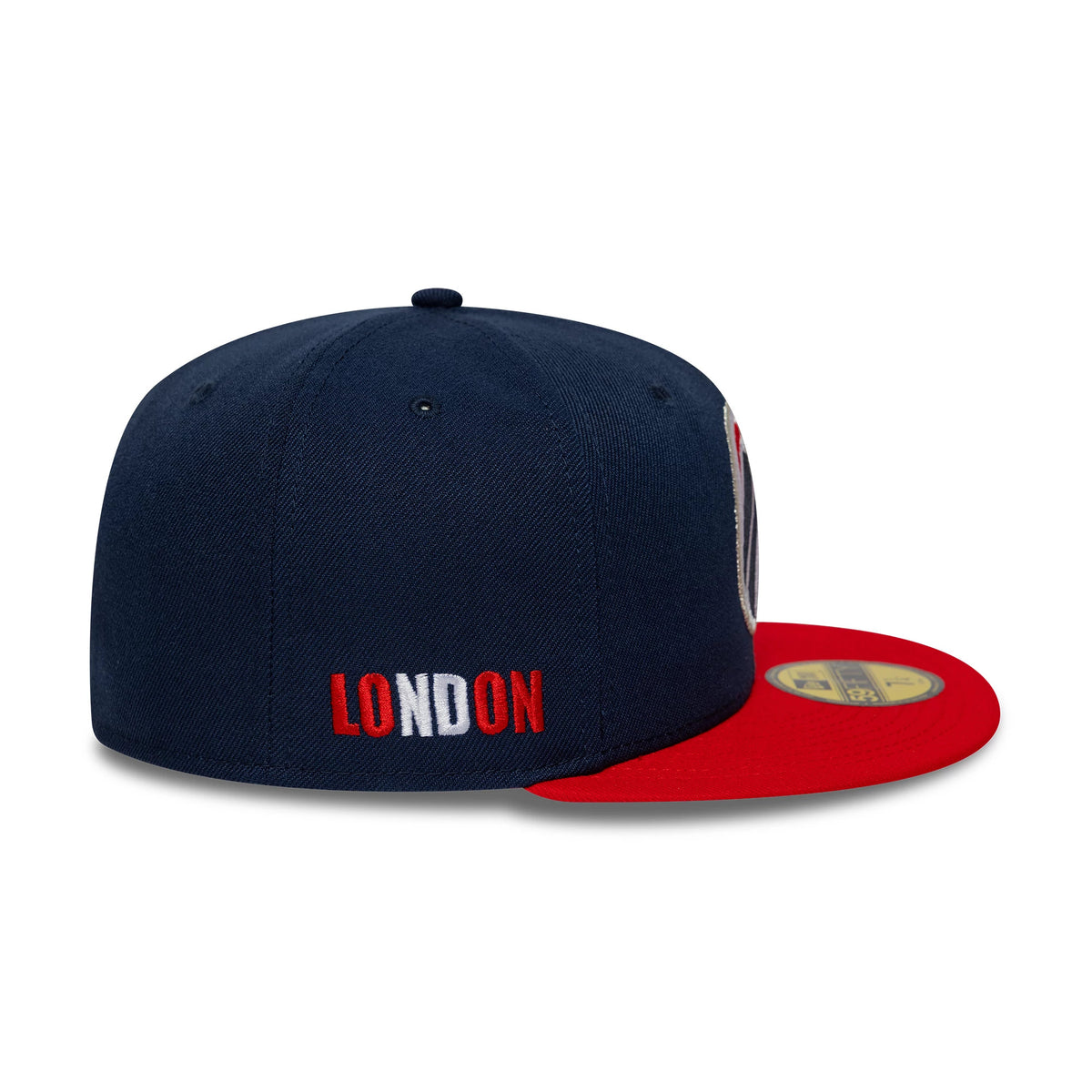 Pictured is this NBA Global Games 2026 London Washington Wizards 59FIFTY Fitted cap in dark blue and red. 5