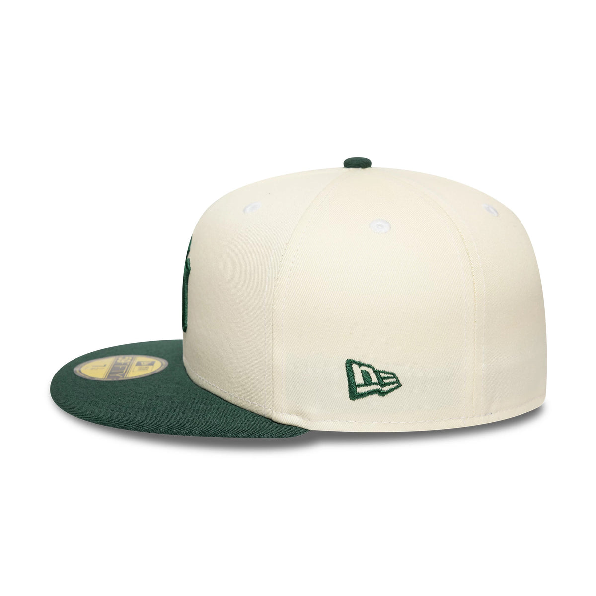 Pictured is this MLB New York Yankees 59FIFTY Fitted cap in cream and dark green. 5