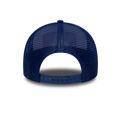Pictured is this New Era Paris 9FORTY M-Crown A-Frame Trucker cap in white & blue. 6