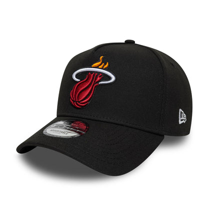 Pictured is this NBA Global Games 2026 London Miami Heat 9FORTY A-Frame cap in black. 3