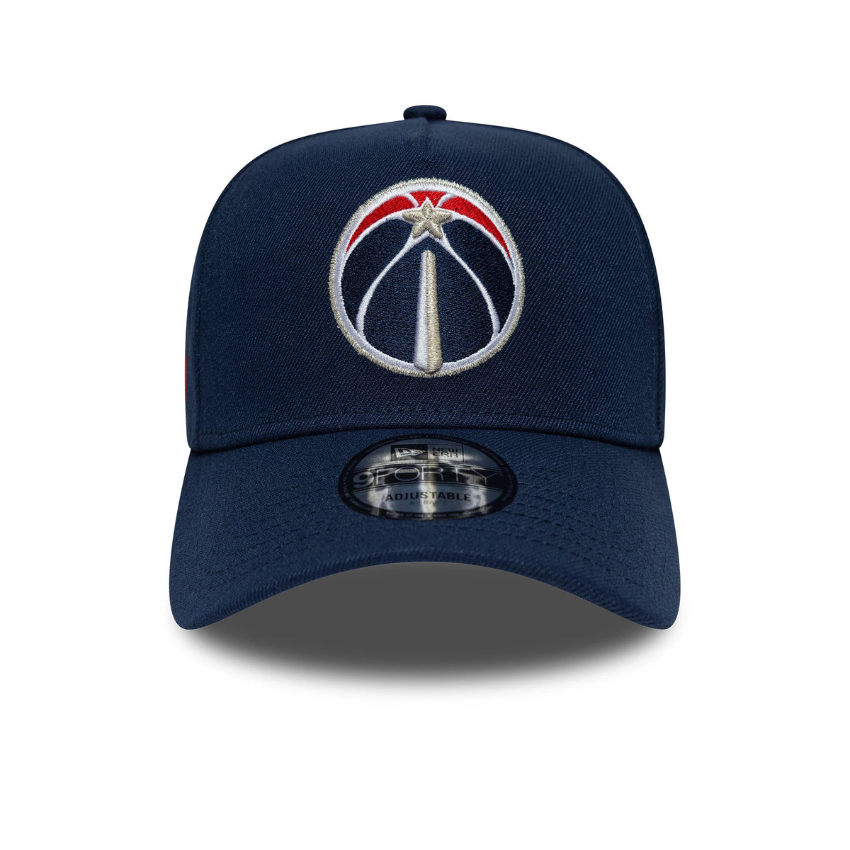 Pictured is this NBA Global Games 2026 London Washington Wizards 9FORTY A-Frame cap in dark blue. 2
