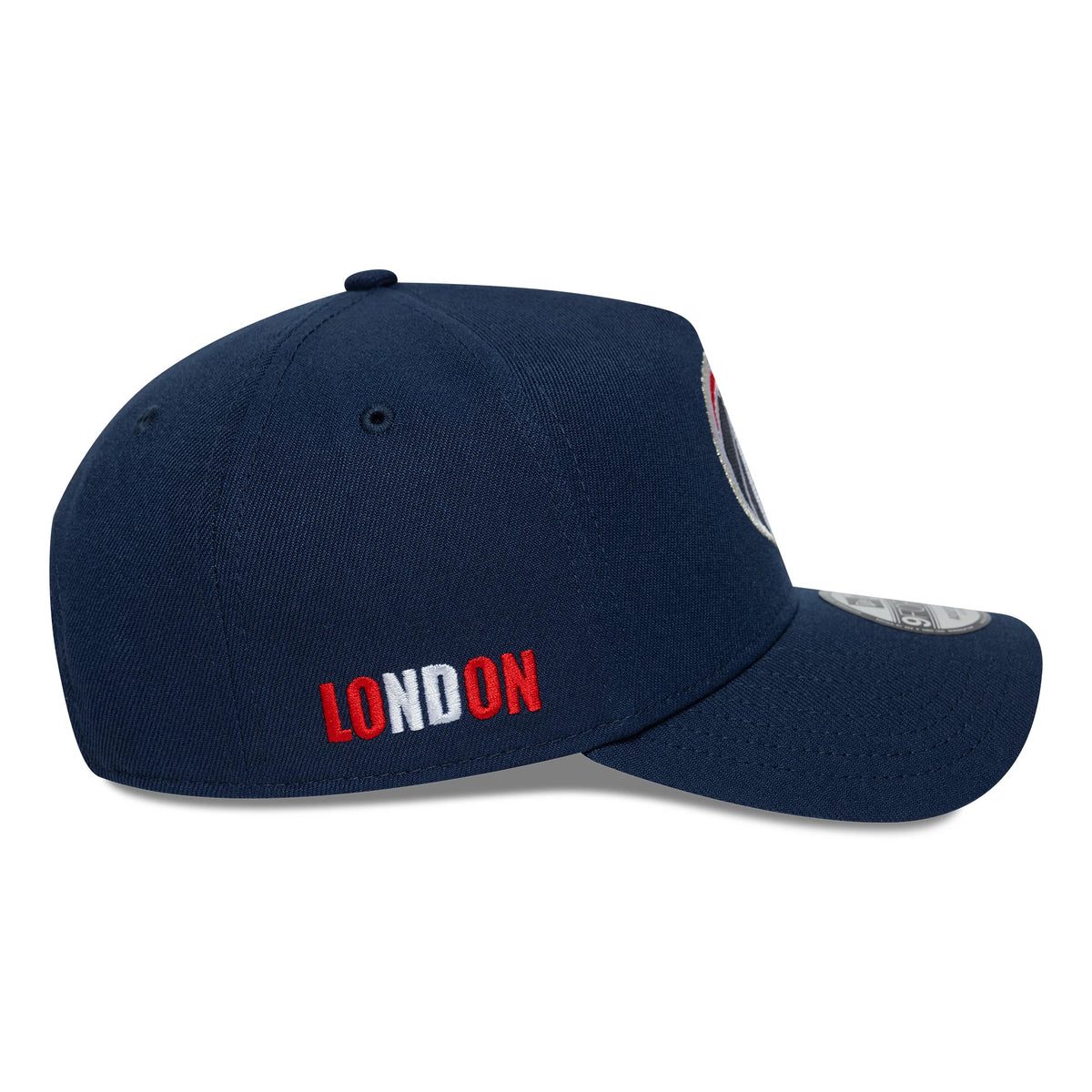 Pictured is this NBA Global Games 2026 London Washington Wizards 9FORTY A-Frame cap in dark blue. 4