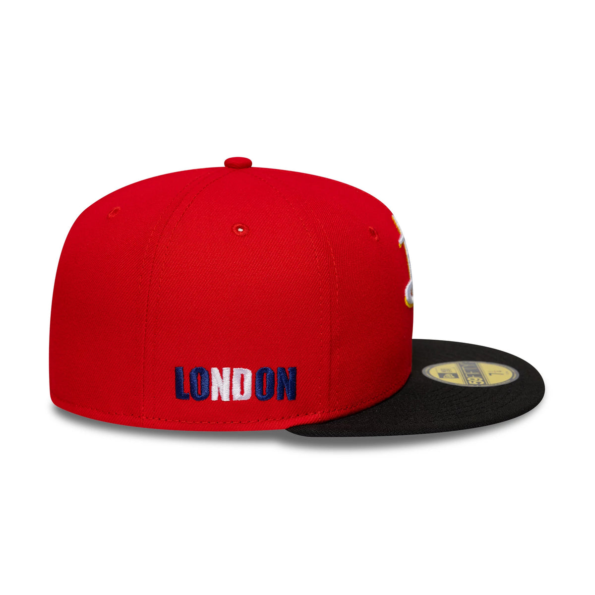 Pictured is this NBA Global Games 2026 London Houston Rockets 59FIFTY Fitted cap in red and black. 4