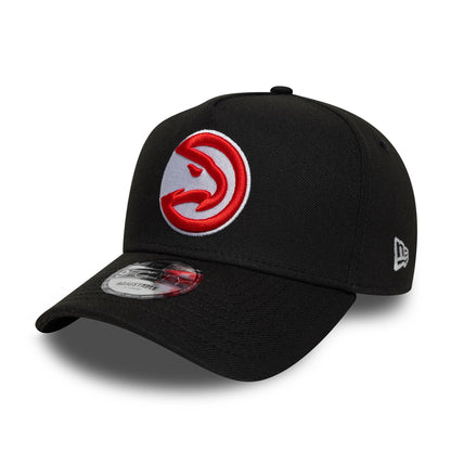 Pictured is this NBA Global Games 2026 Madrid Atlanta Hawks 9FORTY A-Frame cap in black. 3