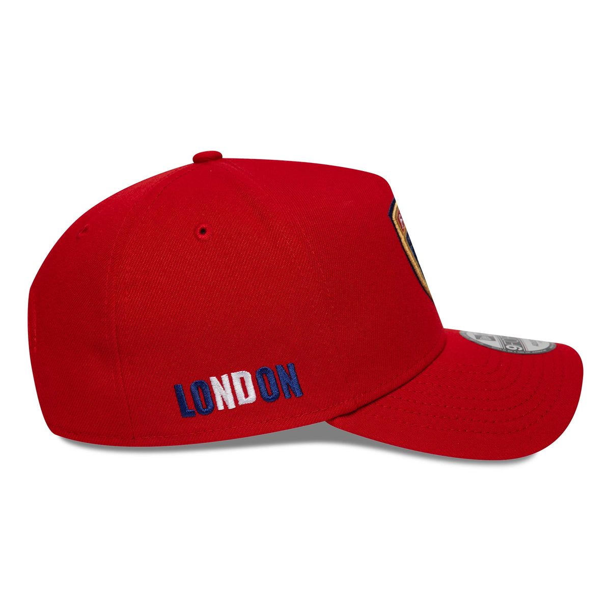 Pictured is this NHL London Game 2026 Florida Panthers 9FORTY A-Frame cap in red. 4