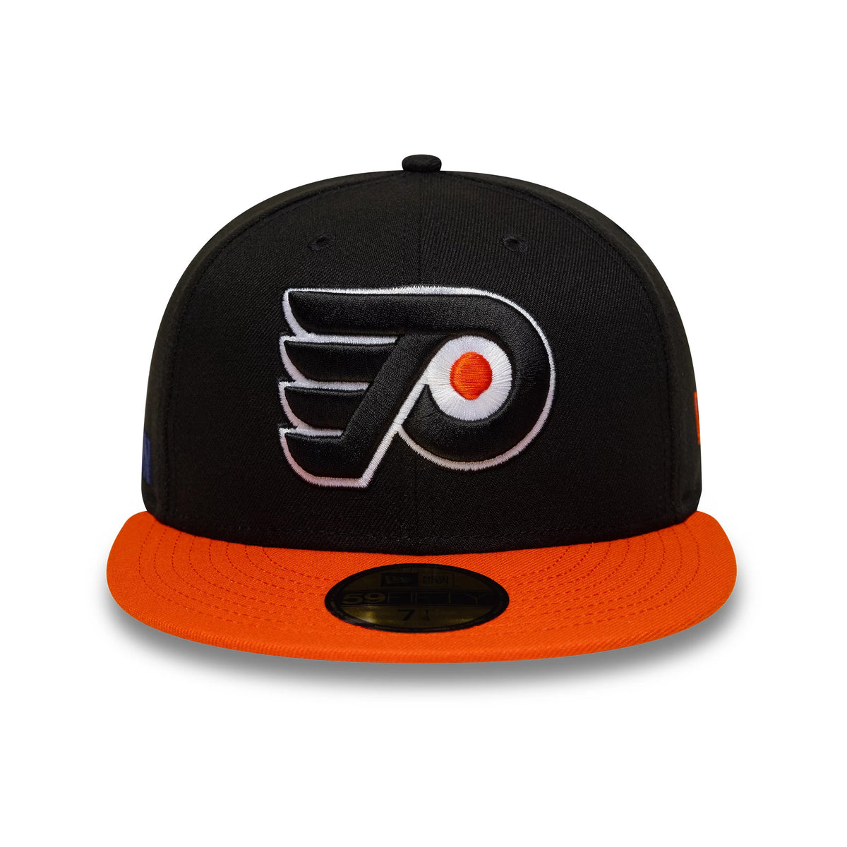 Pictured is this NHL London Game 2026 Philadelphia Flyers 59FIFTY Fitted cap in black and orange. 2