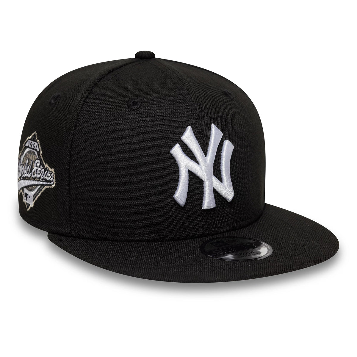 Pictured is this Youth MLB New York Yankees 9FIFTY Snapback cap in black. 1