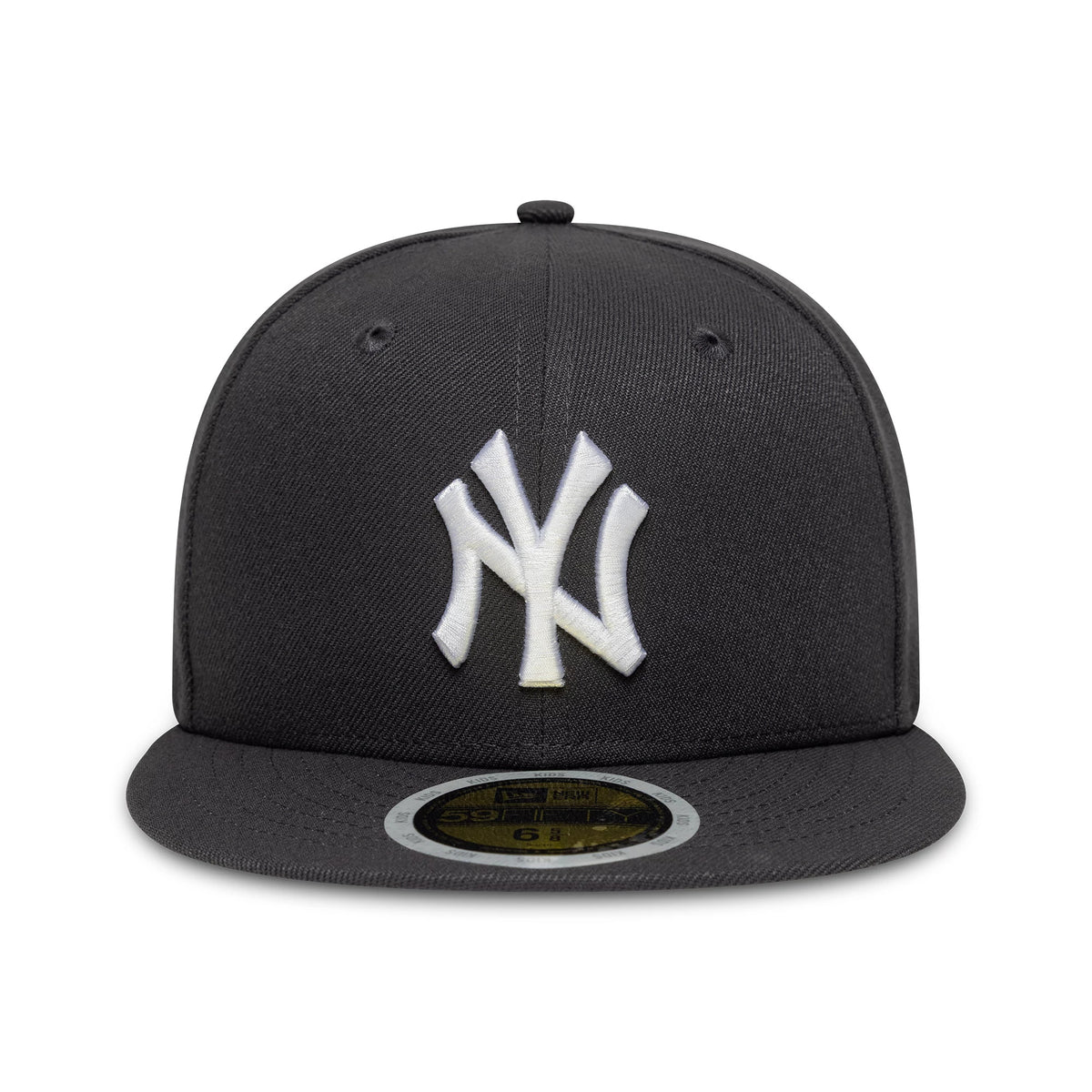 Pictured is this Youth MLB New York Yankees 59FIFTY Fitted cap in dark grey. 3