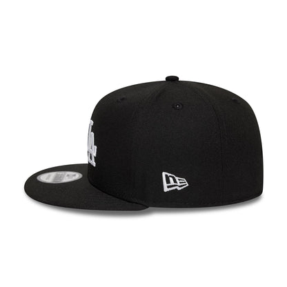 Pictured is this MLB Duelling Logos Yankees VS Dodgers 9FIFTY Snapback cap in black. 4