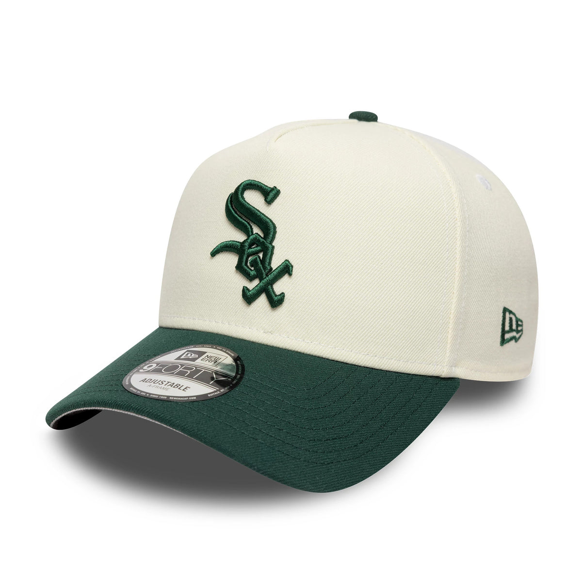 Pictured is this MLB Chicago White Sox 9FORTY A-Frame cap in cream and dark green. 1