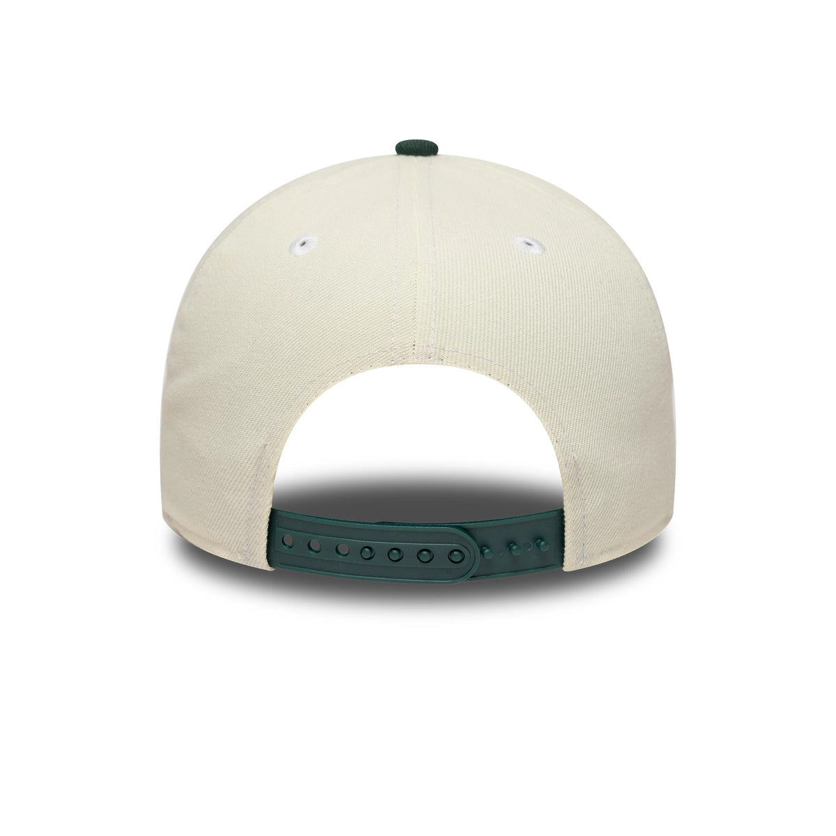 Pictured is this NFL Las Vegas Raiders 9FORTY A-Frame cap in cream and dark green. 7