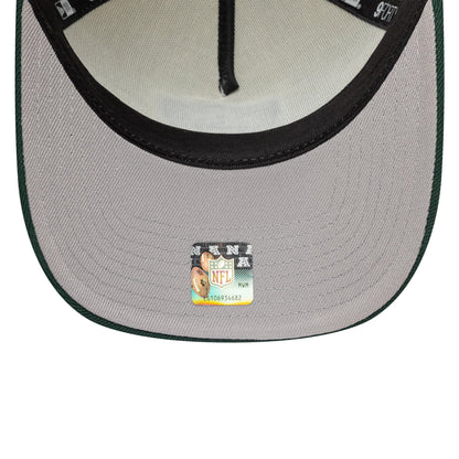 Pictured is this NFL Las Vegas Raiders 9FORTY A-Frame cap in cream and dark green. 2