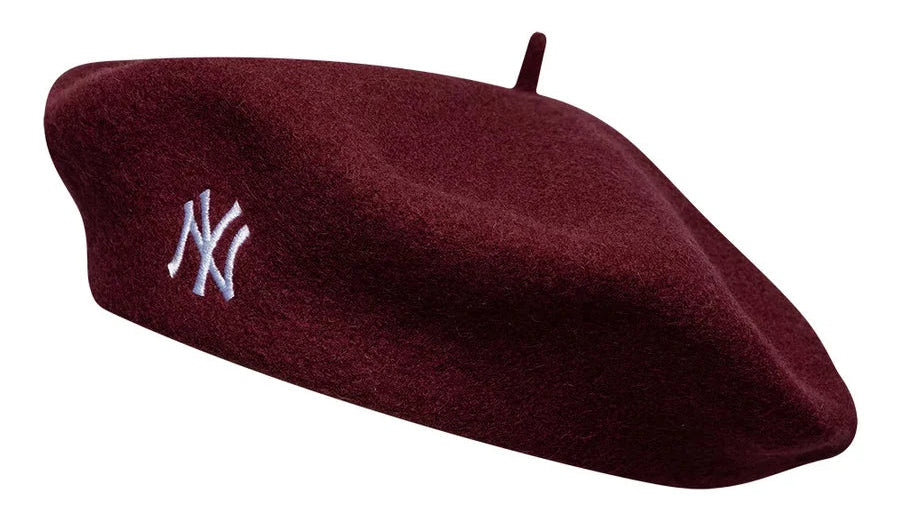 New York Yankees MLB Wool Script Dark Red Beret