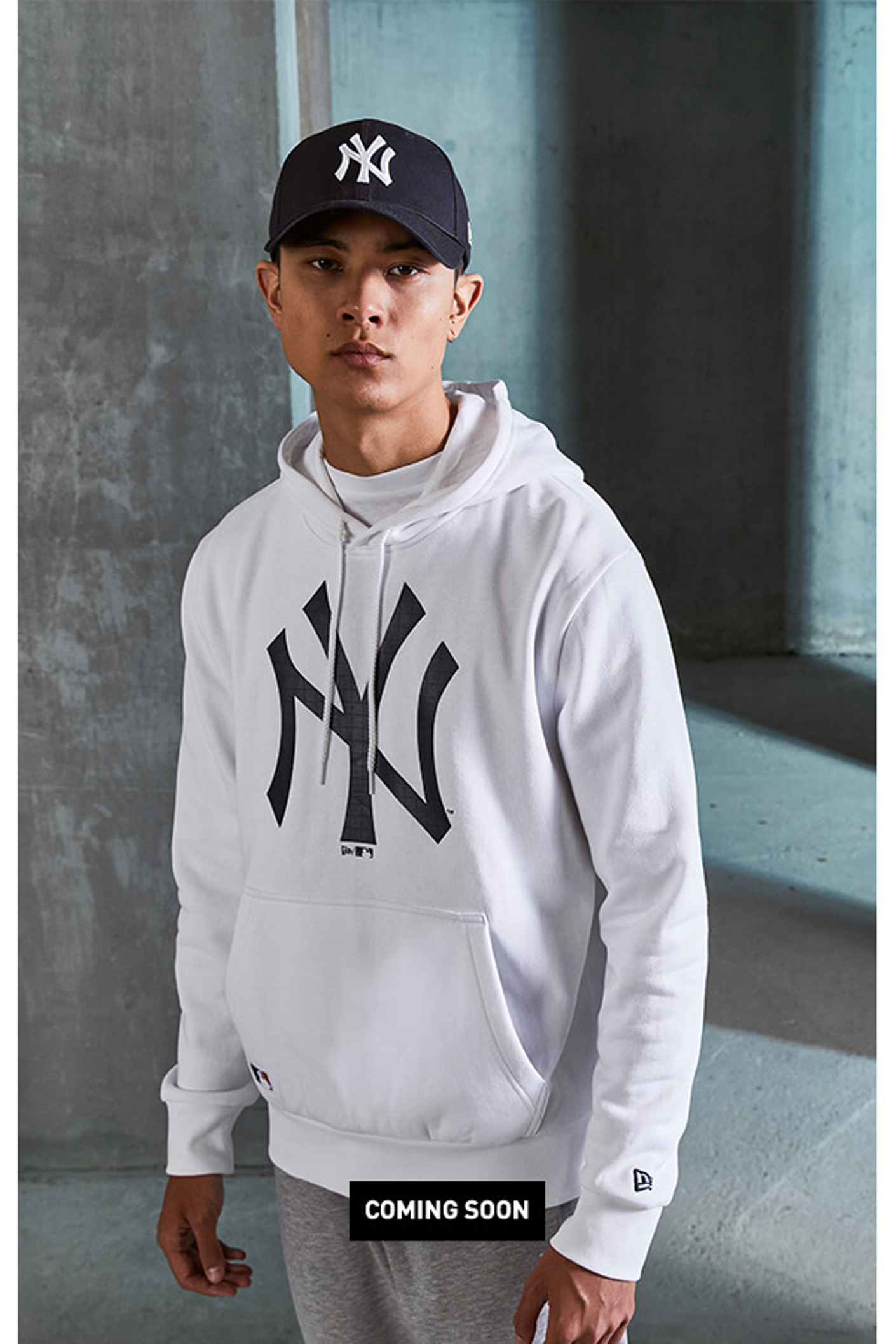 Shop New York Yankees White Infill Hoodie