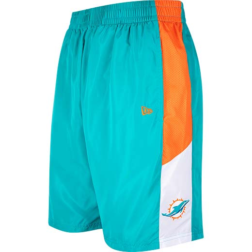 Miami dolphins blue shorts with orange stripe