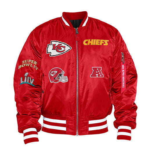 red chiefs jacket with badges