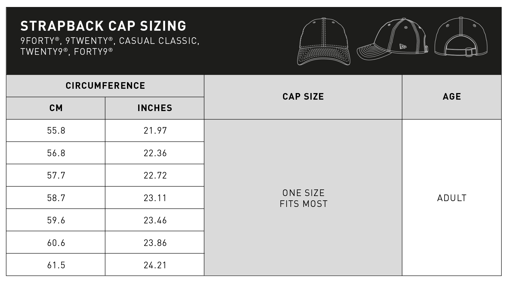 New Era Size Chart | New Era Cap UK