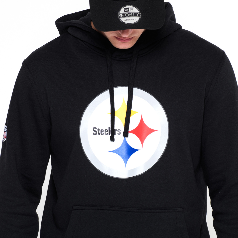 Felpa con cappuccio Pittsburgh Steelers Team Logo nera
