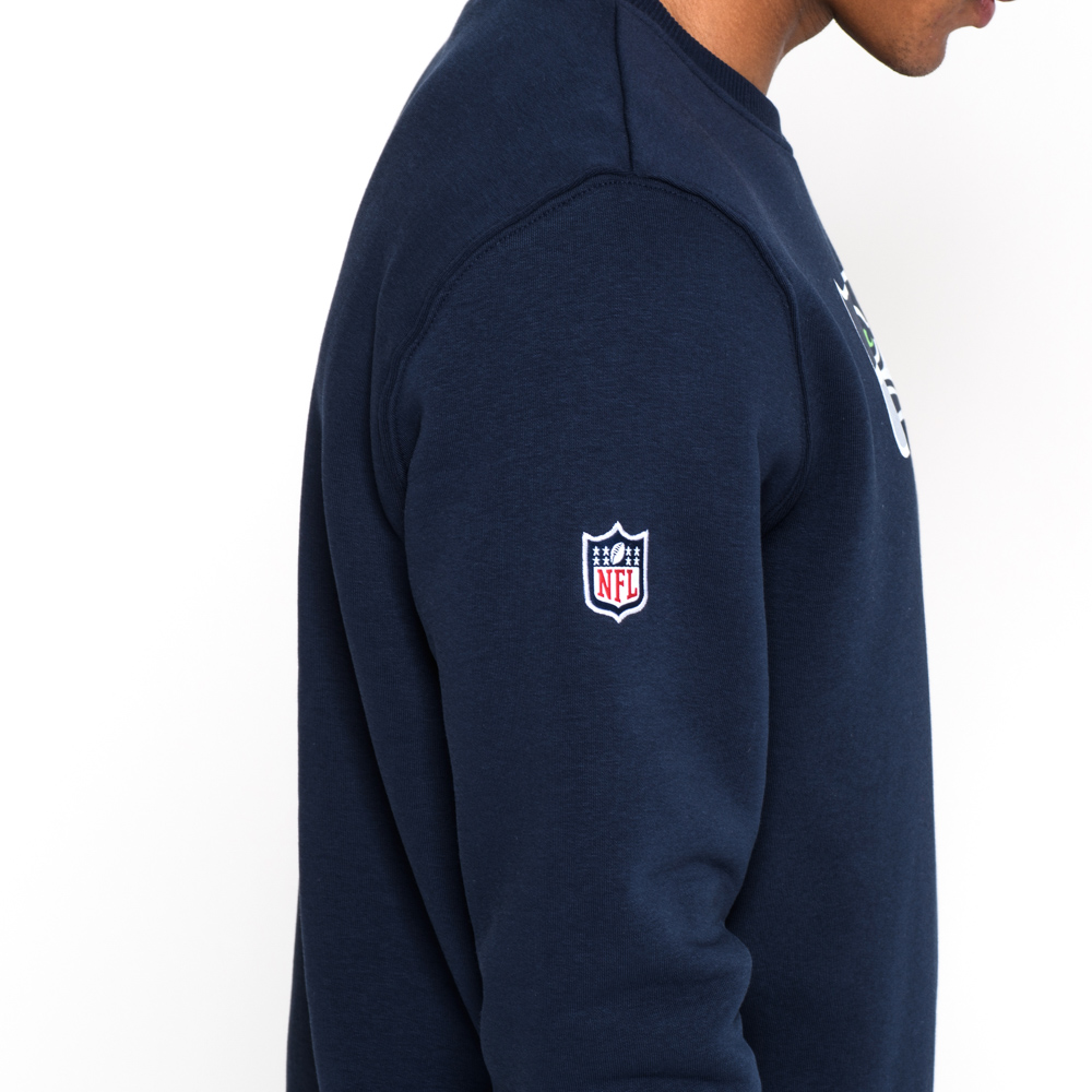 Sweatshirt ras du cou à logo de l'équipe des Seattle Seahawks, bleu 