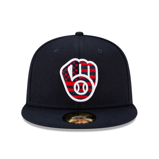 Cappellino 59FIFTY MLB 4th July dei Milwaukee Brewers blu navy
