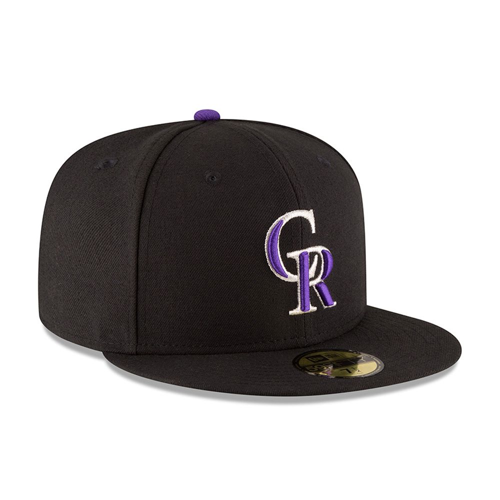 Colorado Rockies Authentic On-Field Game Black 59FIFTY Cap