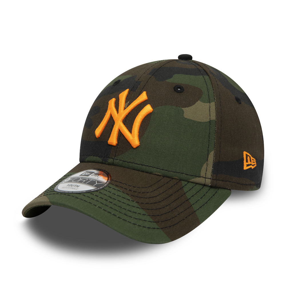 New York Yankees Orange Logo Kids Camo 9FORTY Cap