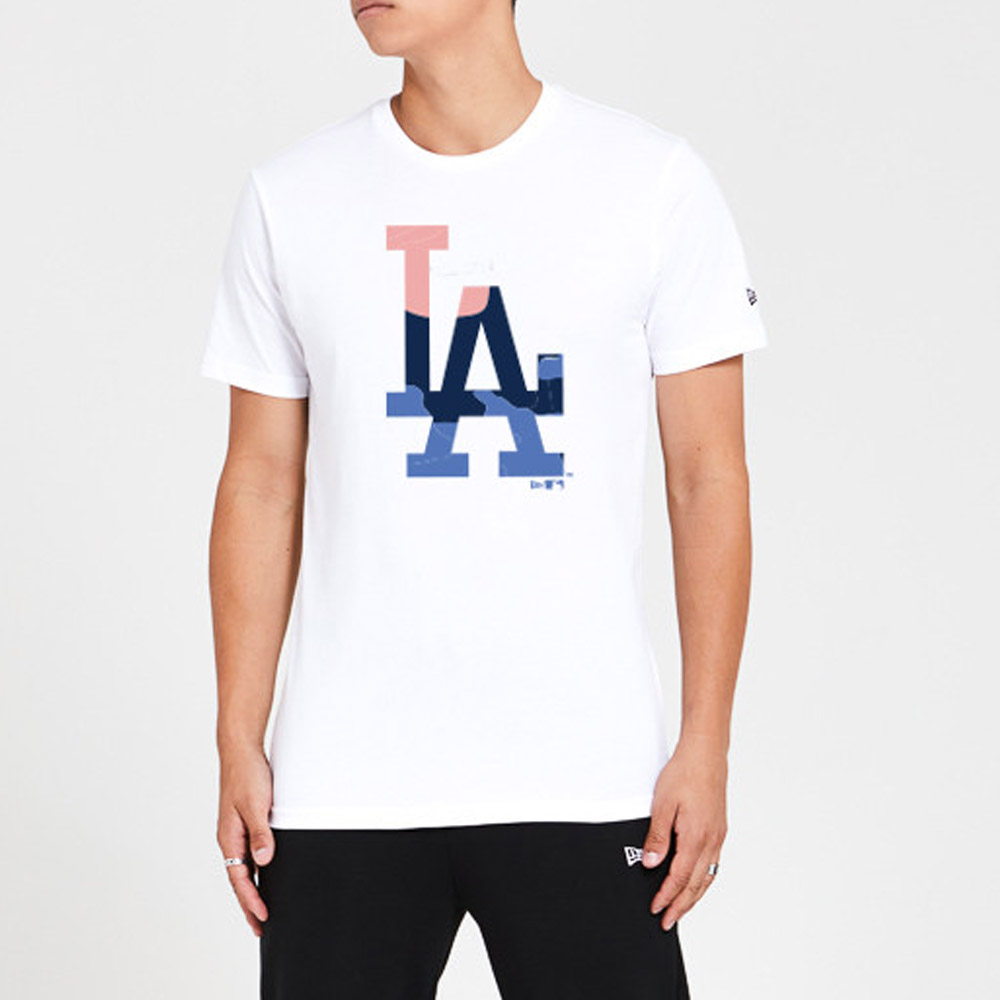 LA Dodgers Gradient Infill White T-Shirt