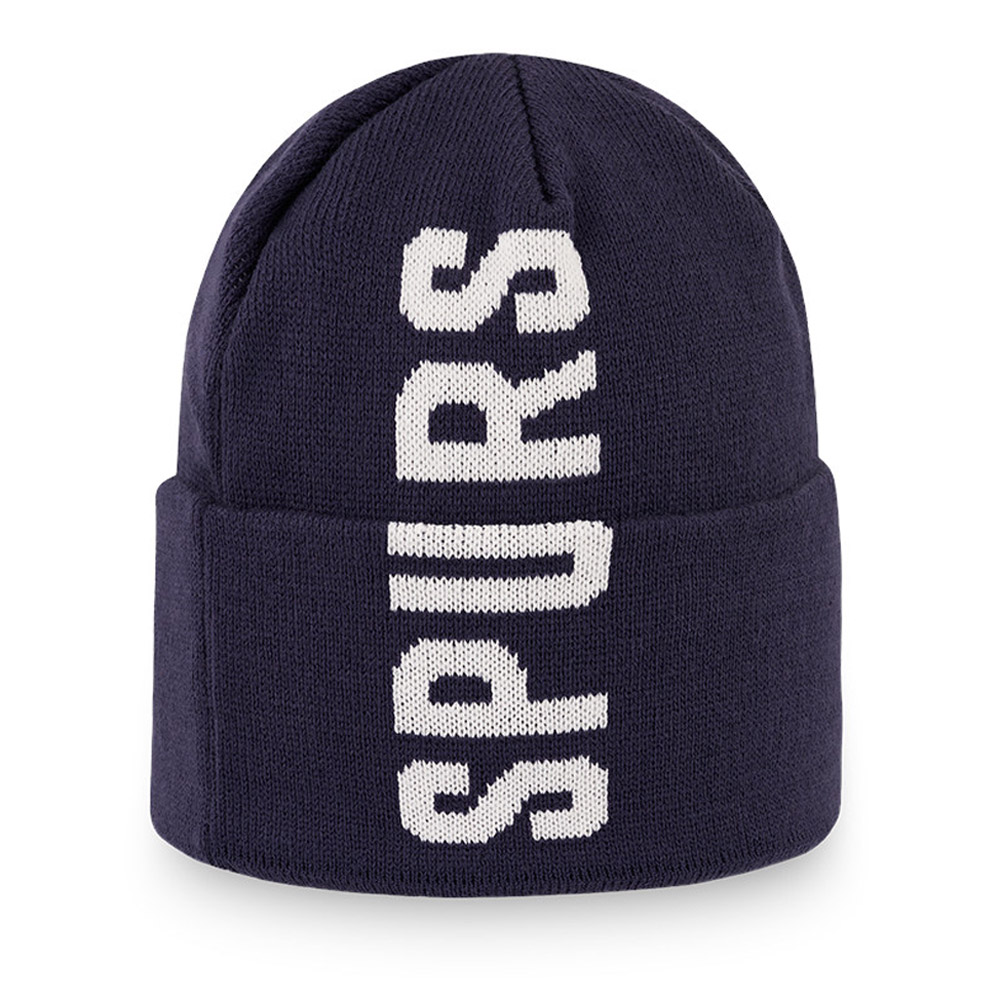 Tottenham Hotspur Vertical Wordmark Navy Cuff Beanie Hat