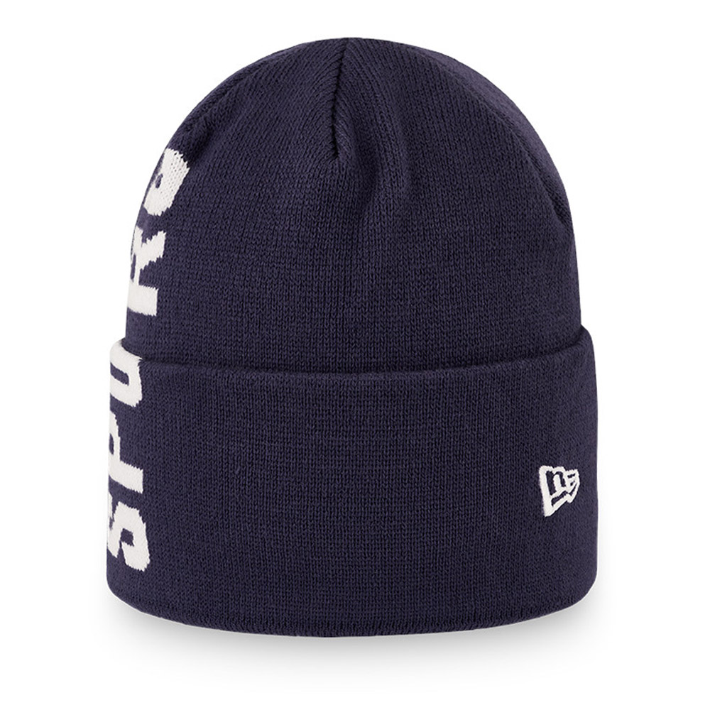 Tottenham Hotspur Vertical Wordmark Navy Cuff Beanie Hat