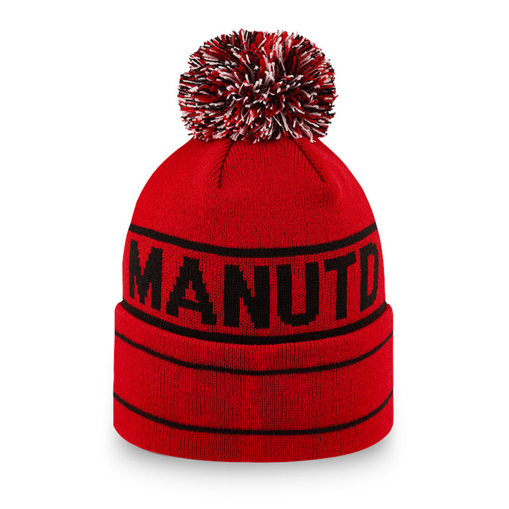 Manchester United Wordmark Red Bobble Knit