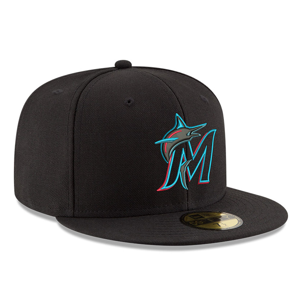 Miami Marlins On Field Black 59FIFTY Cap | New Era Cap Co.