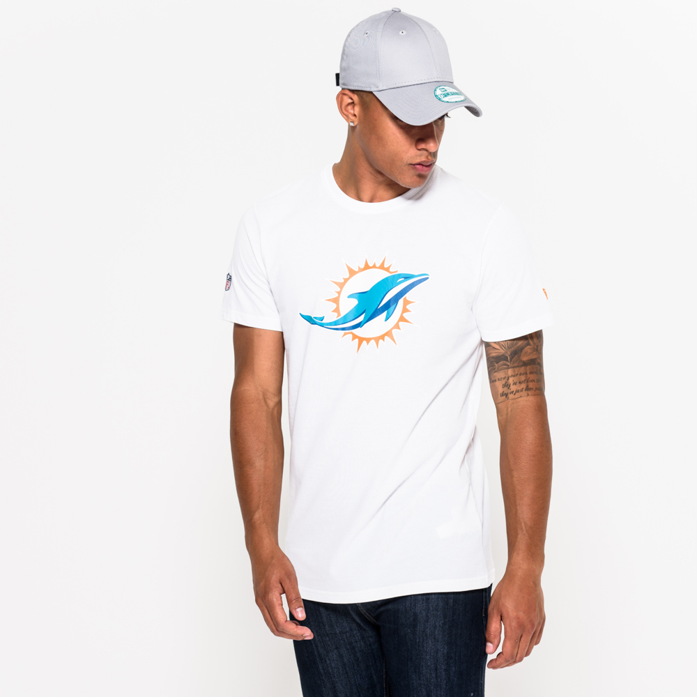 Miami Dolphins Team Logo White T-Shirt