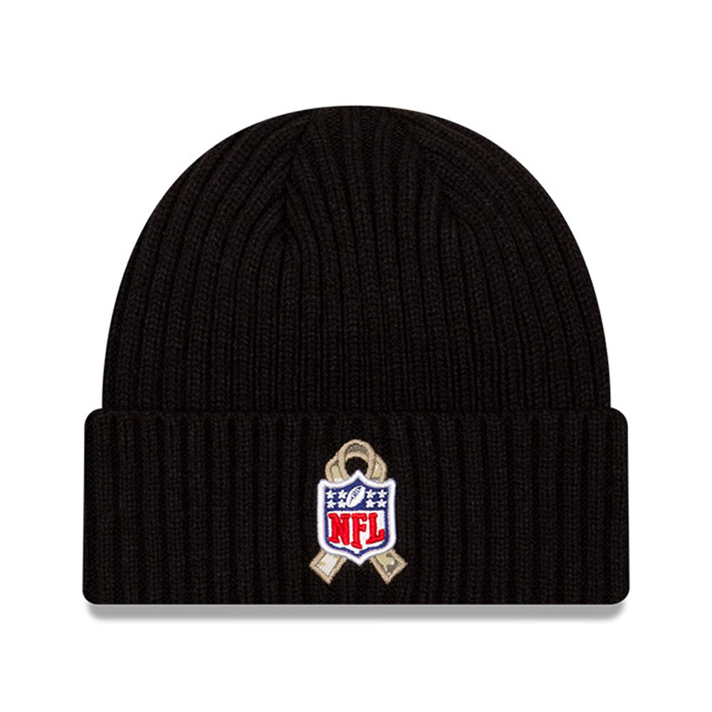 Official New Era Detroit Lions Salute to Service Black Cuff Beanie Hat ...