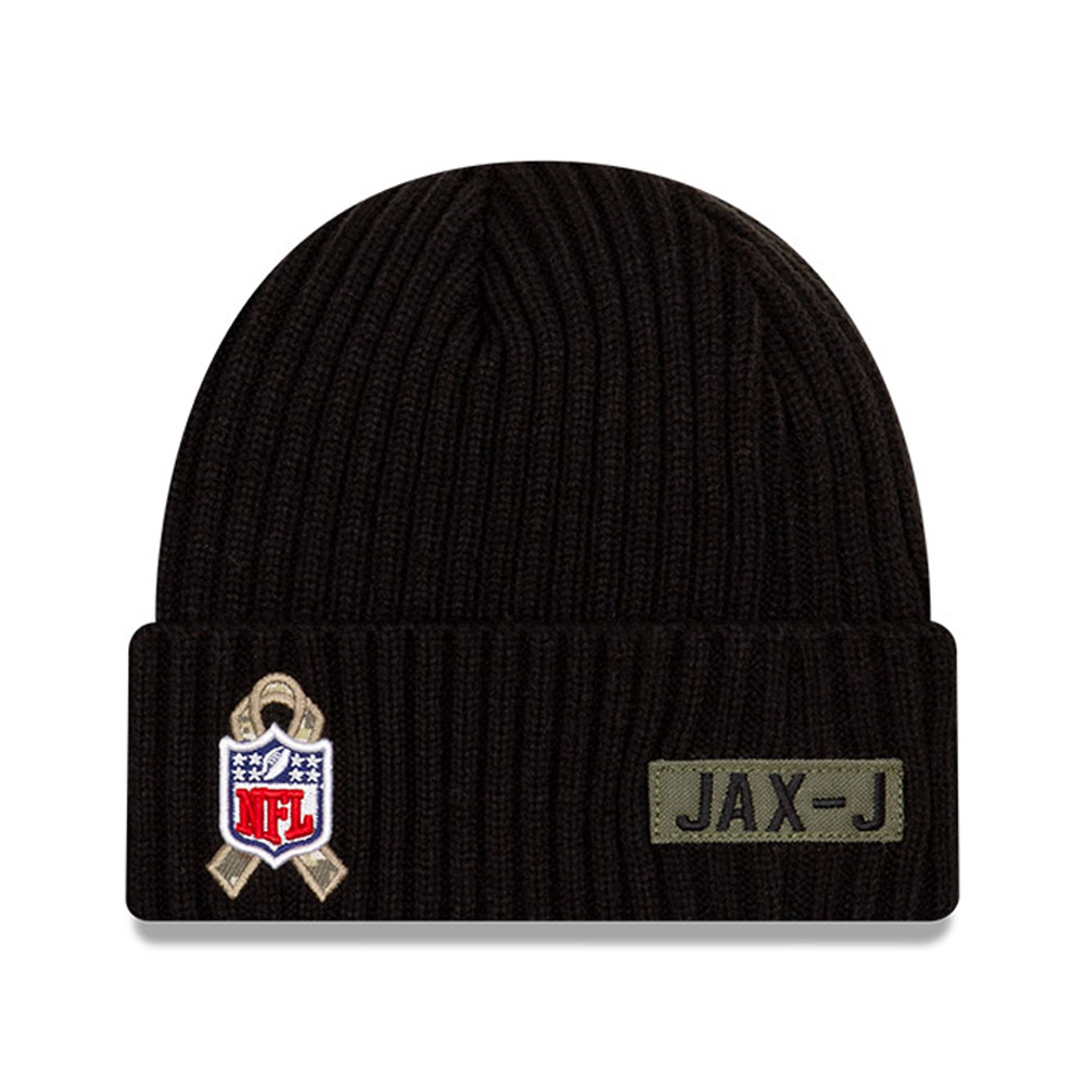 Jacksonville Jaguars NFL Salute To Service Black Beanie Hat