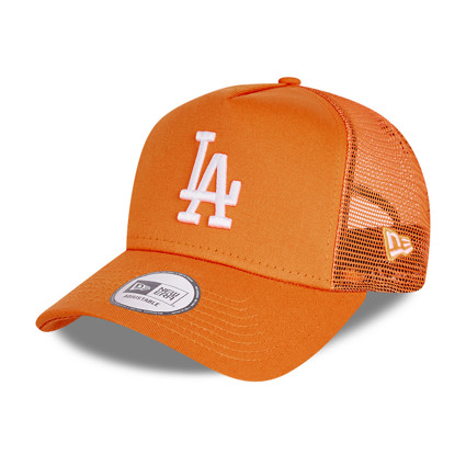 Official New Era LA Dodgers Tonal Mesh Orange 9FORTY A-Frame Trucker Cap