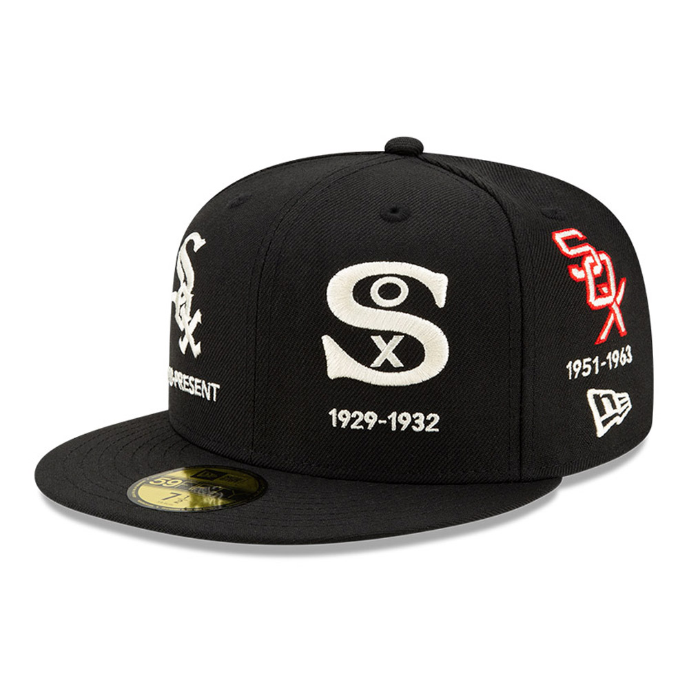 Chicago White Sox MLB Logo Progression Black 59FIFTY Cap